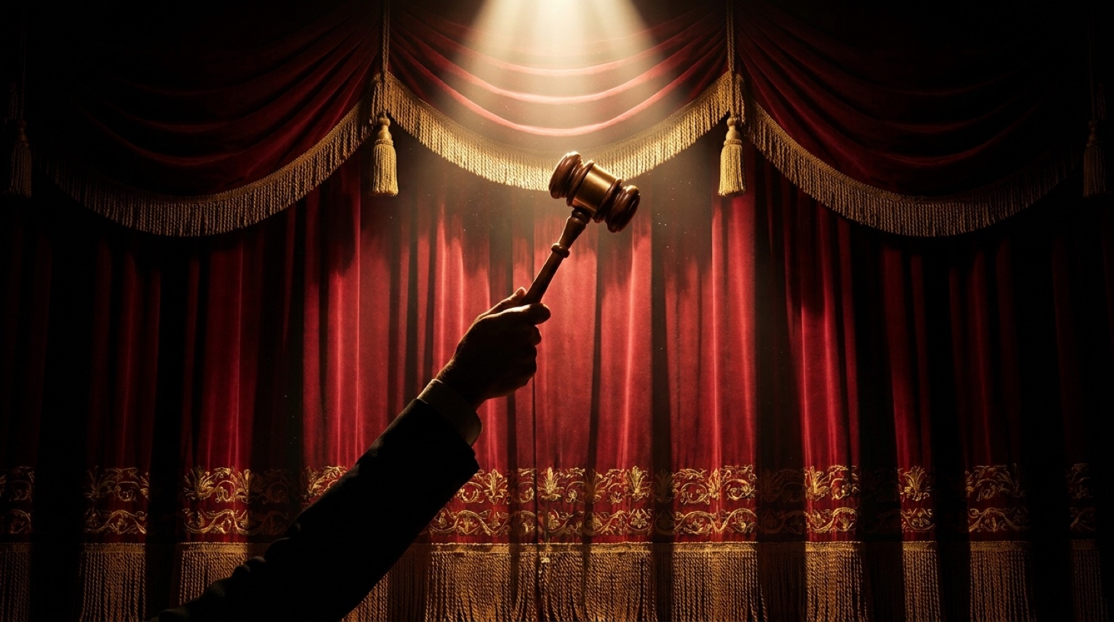 THE GAVEL auction-style business pitch contest dramatic key visual